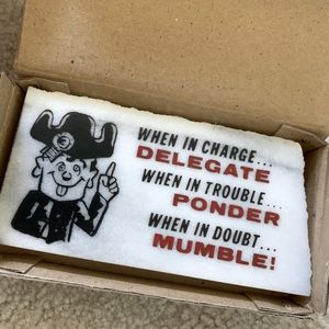 NWT Vintage 1985 MSR Imports White Marble Desk Sign Funny Novelty Gag Gift